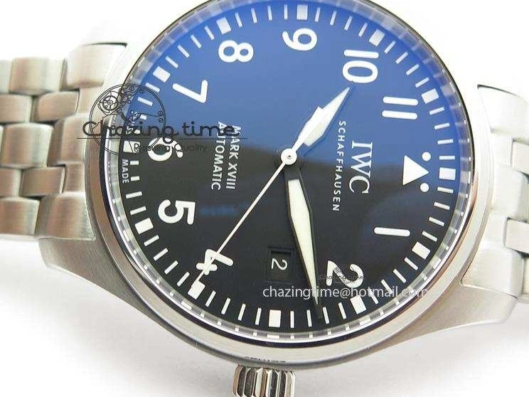 MIROTIME 0523 Compact Mark XVIII IW327001 SS Mk Maker Best Edition Black Dial On SS Bracelet A 7301